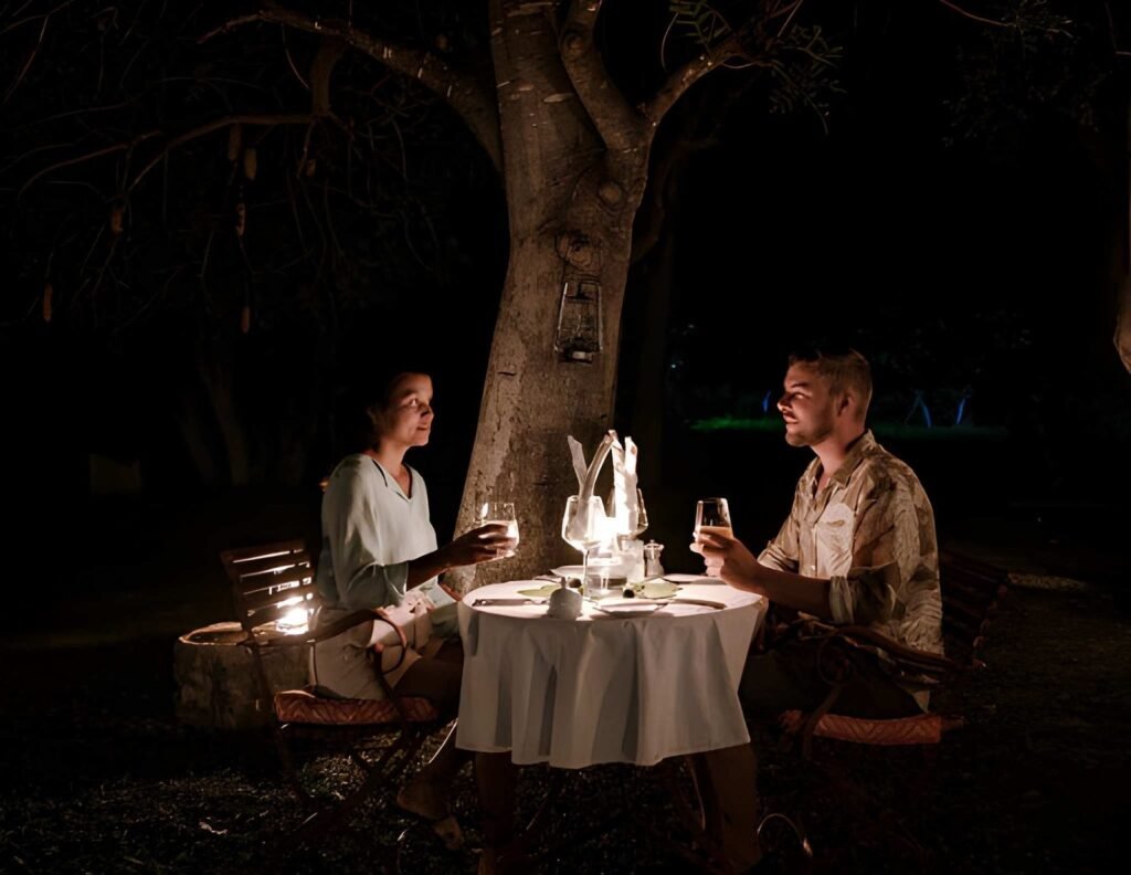 Private bush dinner under the stars during a luxury Tanzania safari